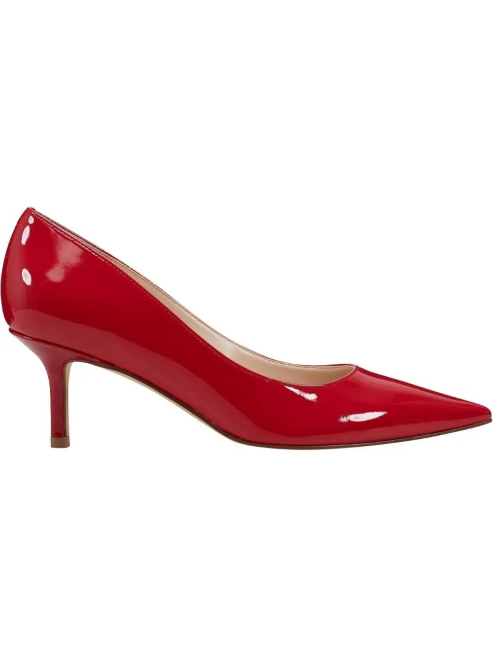 Women's All Red Modern Pointed Toe Alola Dress Casual Pumps Pull On Heel Shoes